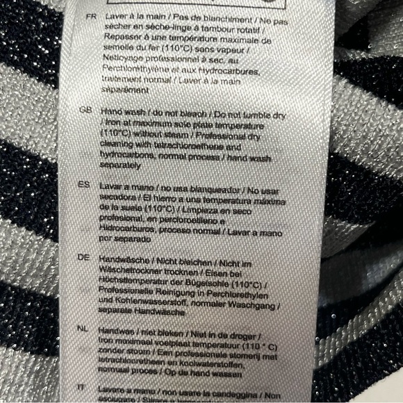 Maje Rushour Metallic Striped Long Sleeve Keyhole Stretch Knit Mini Dres… - Picture 13 of 15